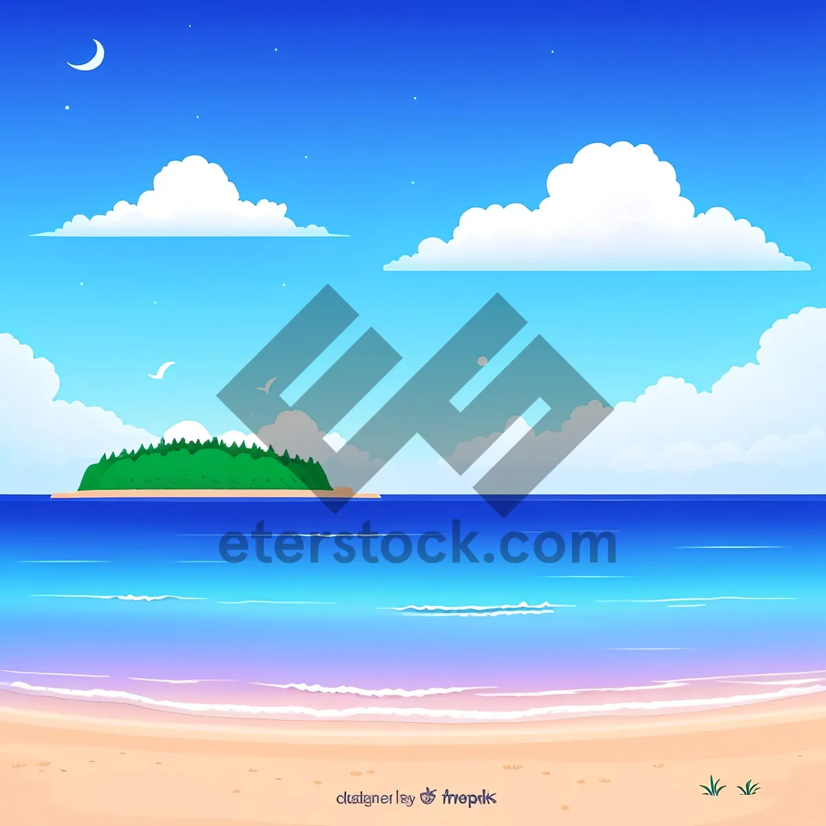Picture of Summer Seascape under Clear Sky