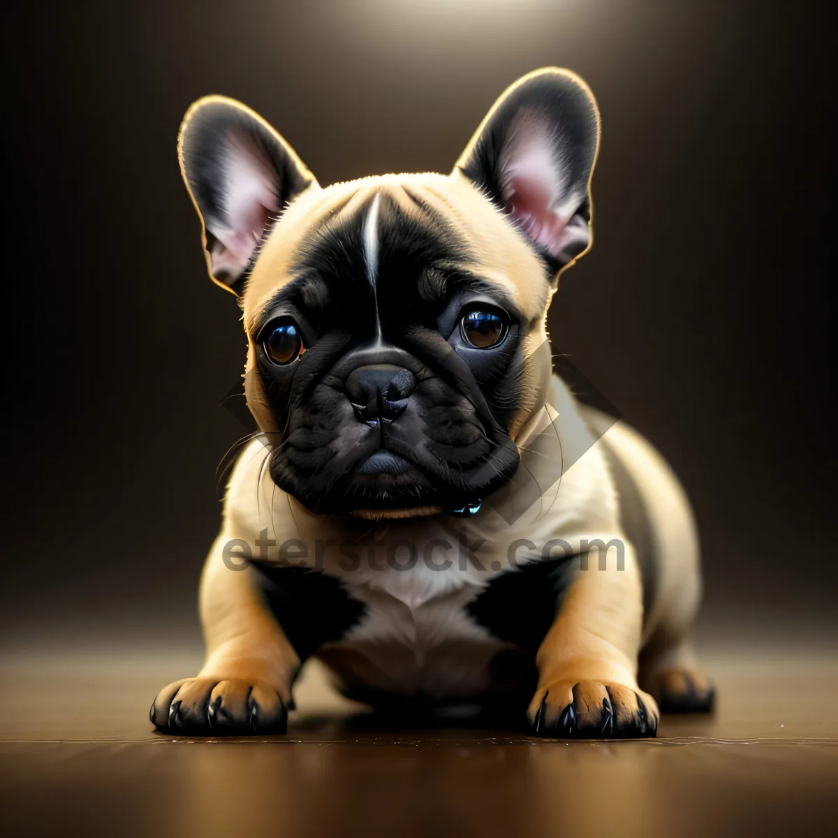 Picture of A lovable Bulldog puppy with delightful wrinkles, exuding adorableness