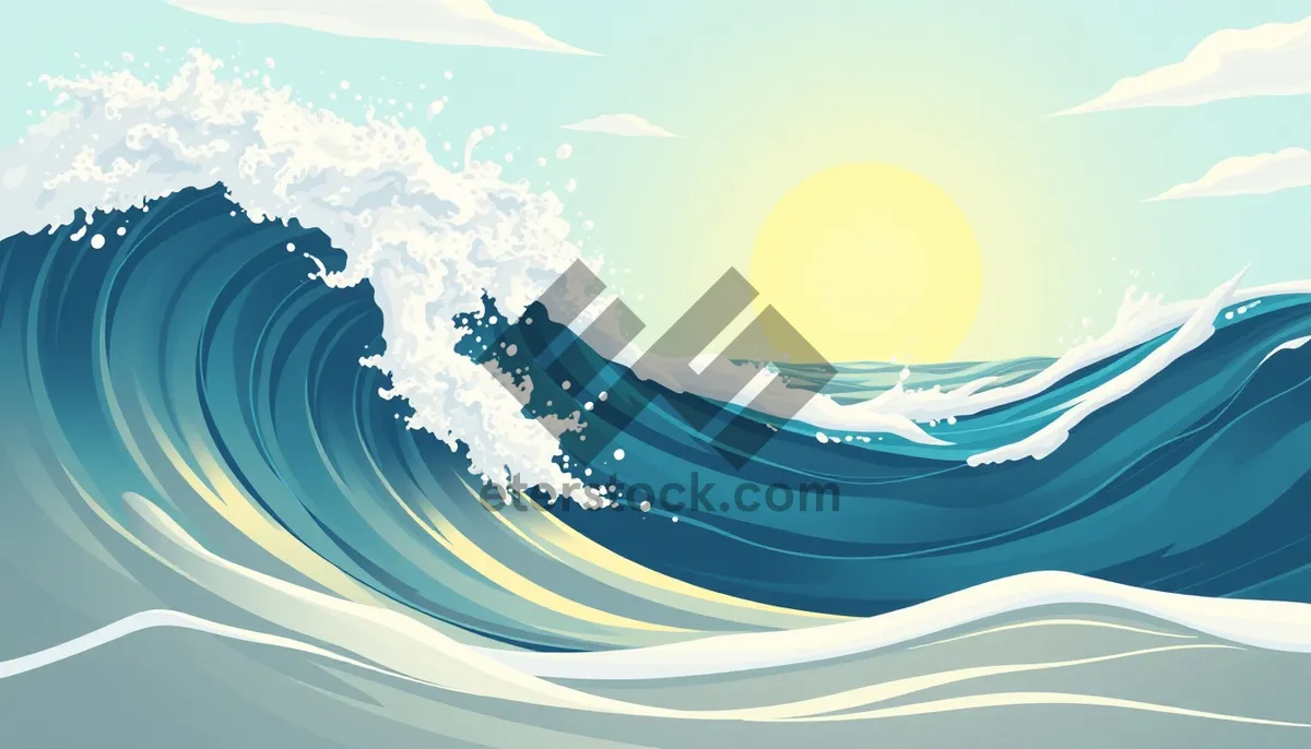 Picture of Abstract Marine Flowing Line Pattern Design