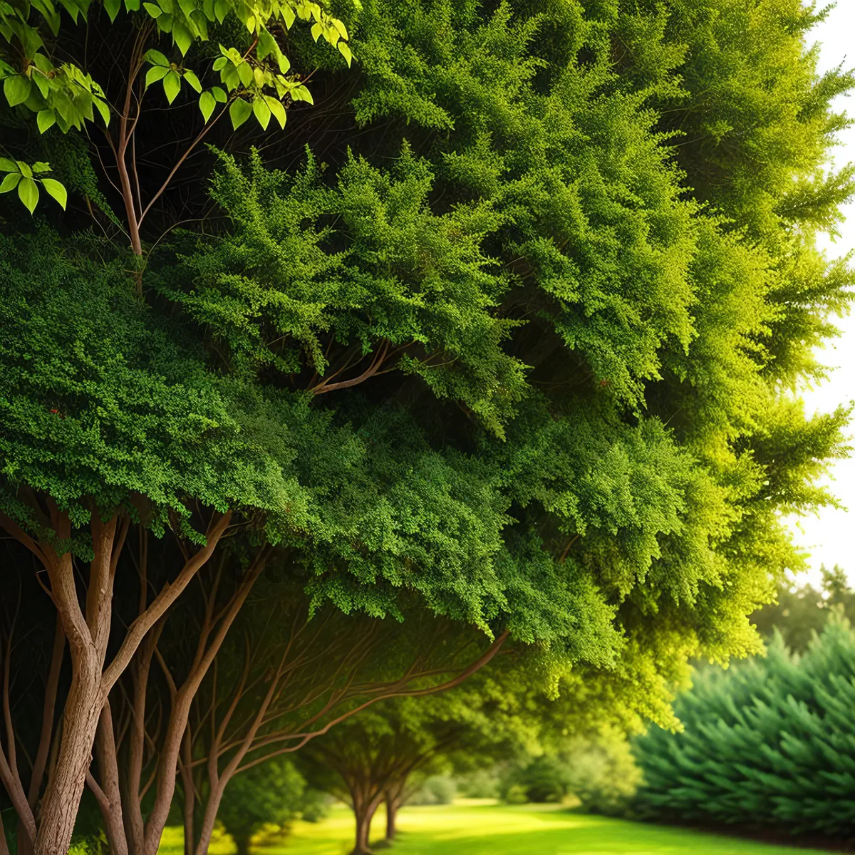 Picture of Serene Willow in Lush Forest Park