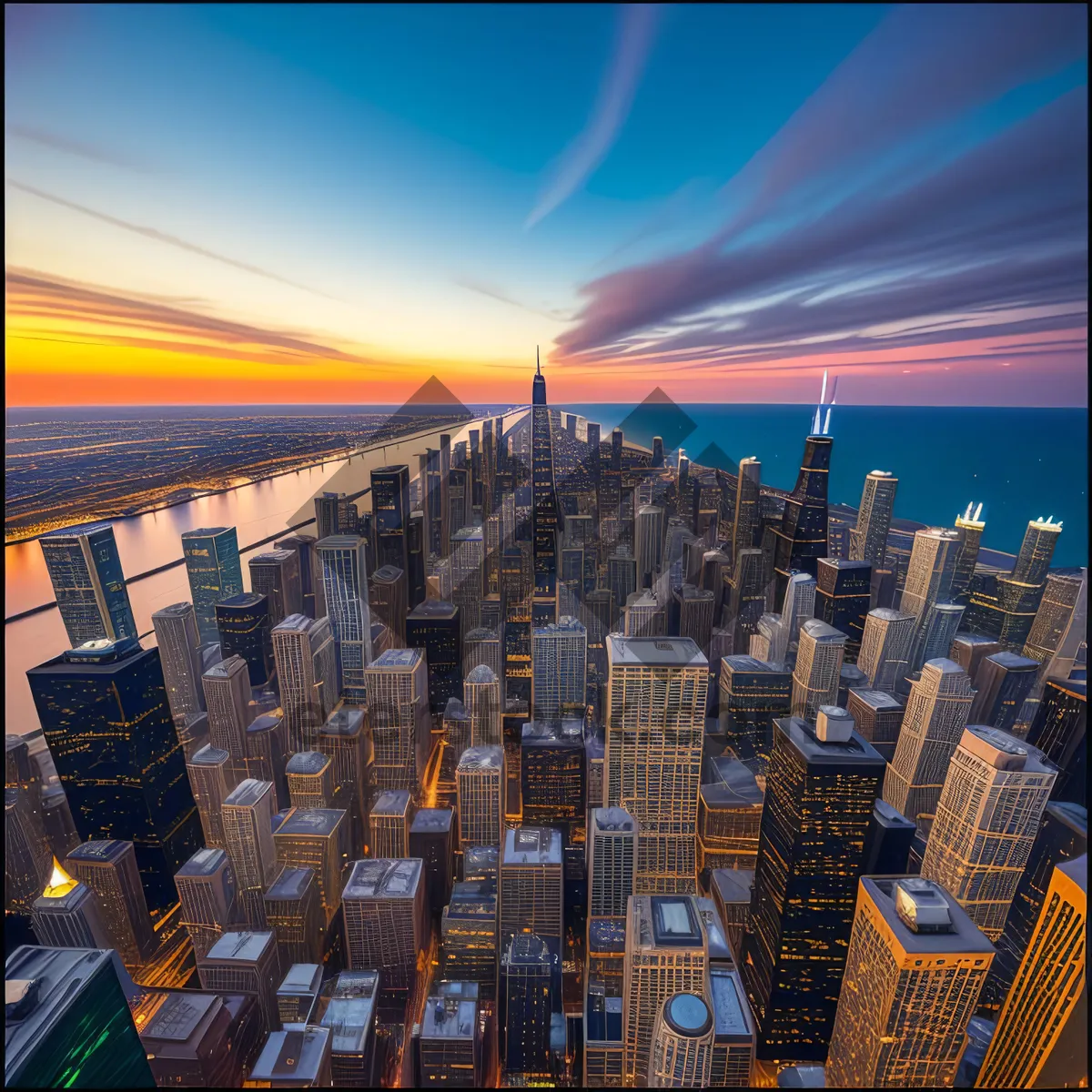 Picture of Twilight Cityscape: Iconic Financial District Skyline