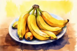 Assorted organic fruits and bananas for healthy breakfast