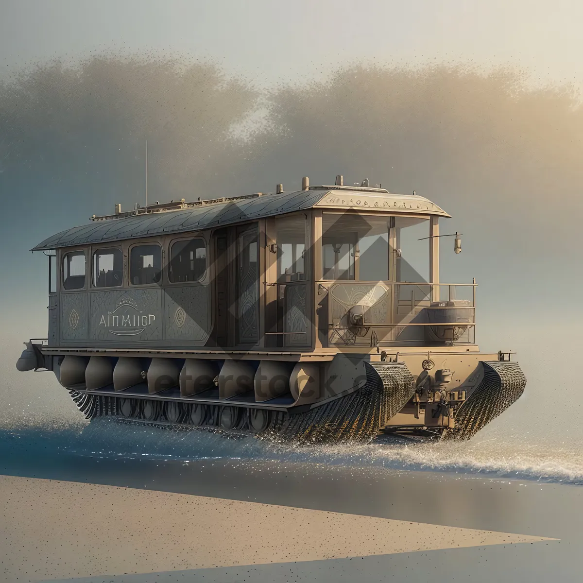 Picture of Oceanic Transport: Amphibious Wheeled Vehicle on Water
