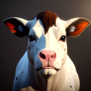 Ranch Animal in Cartoon Face with Ear Mask.