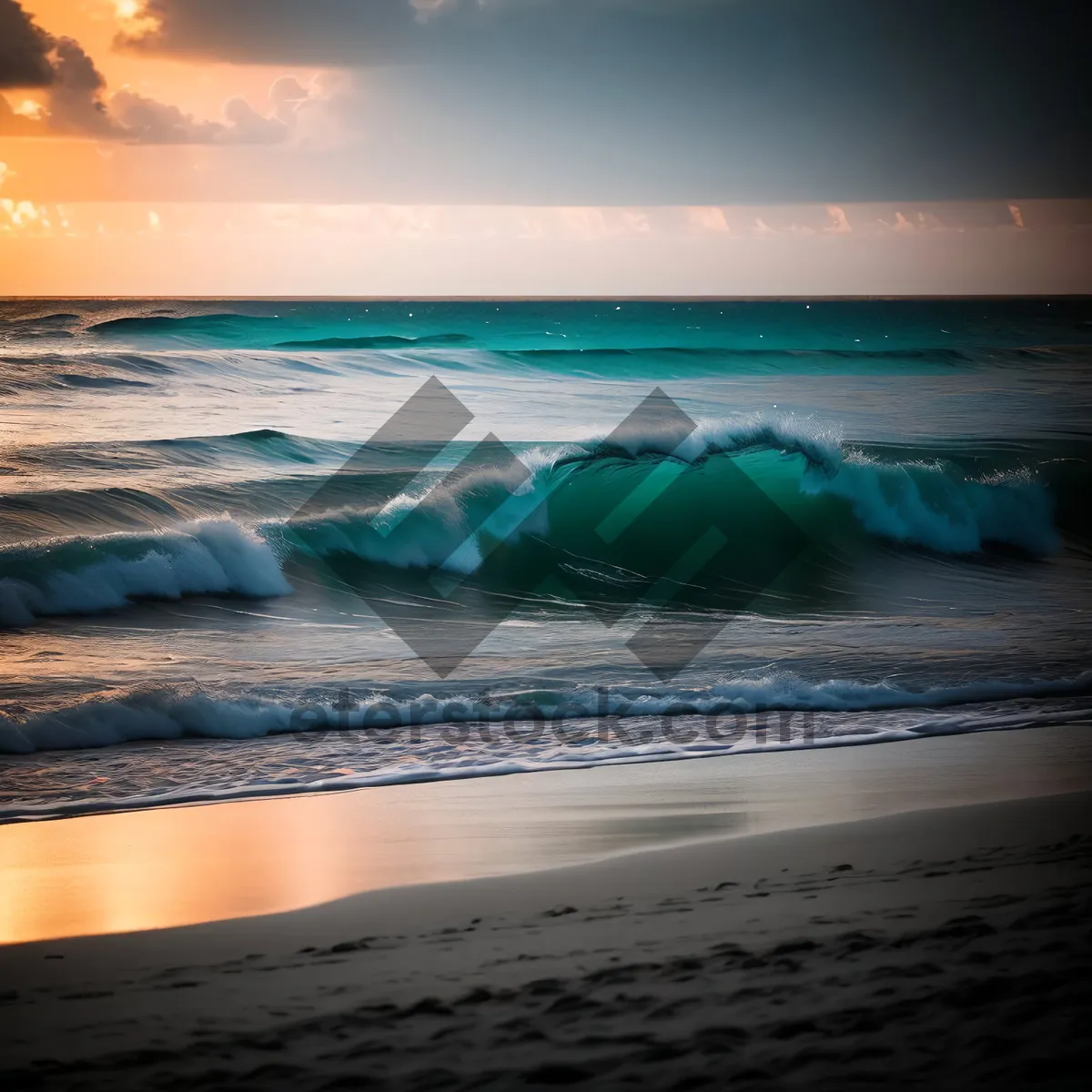 Picture of Serene Coastal Sunset on Tropical Island