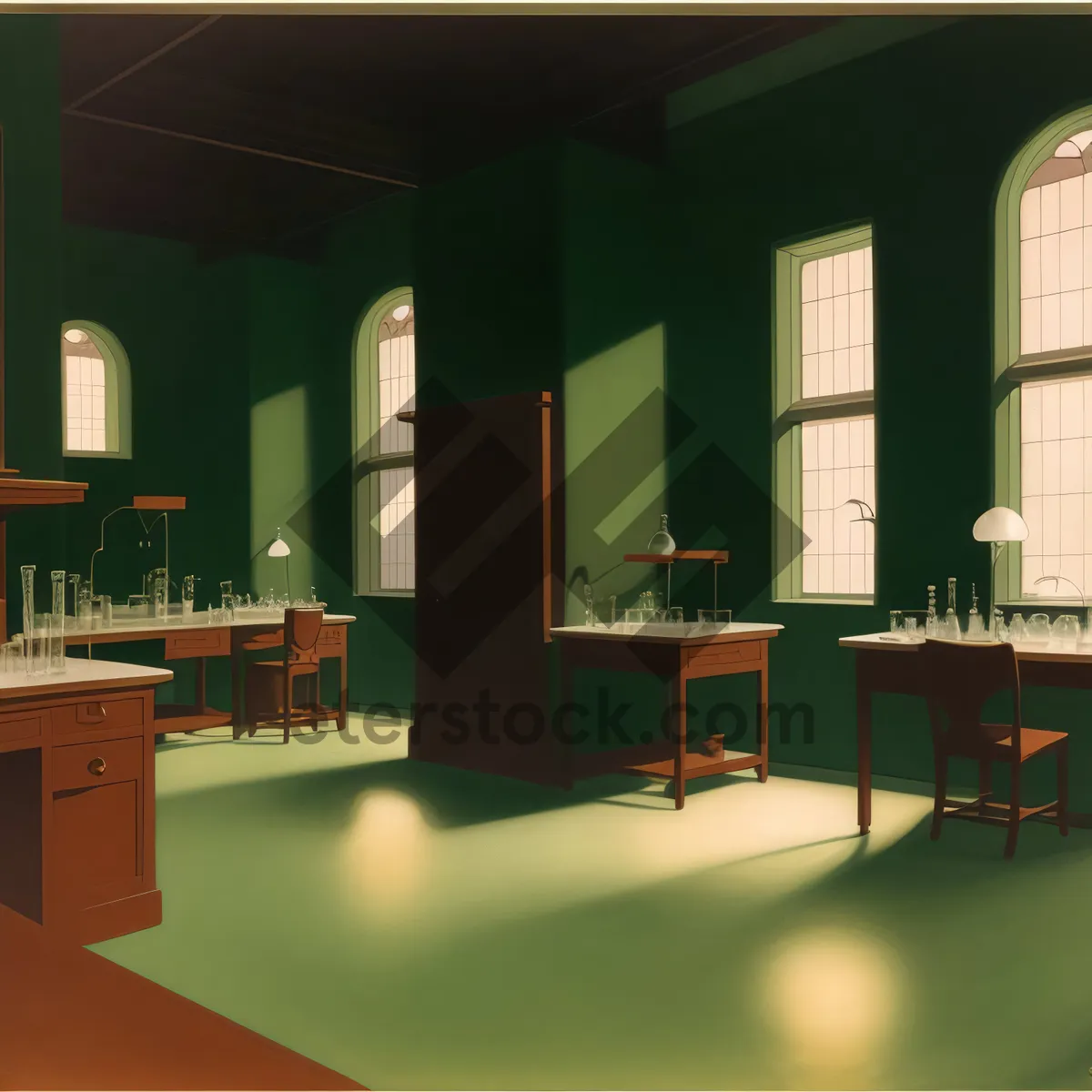 Picture of Modern Wood Table in Comfortable Living Room