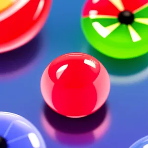 Colorful Round Glass Button Set with Arrow