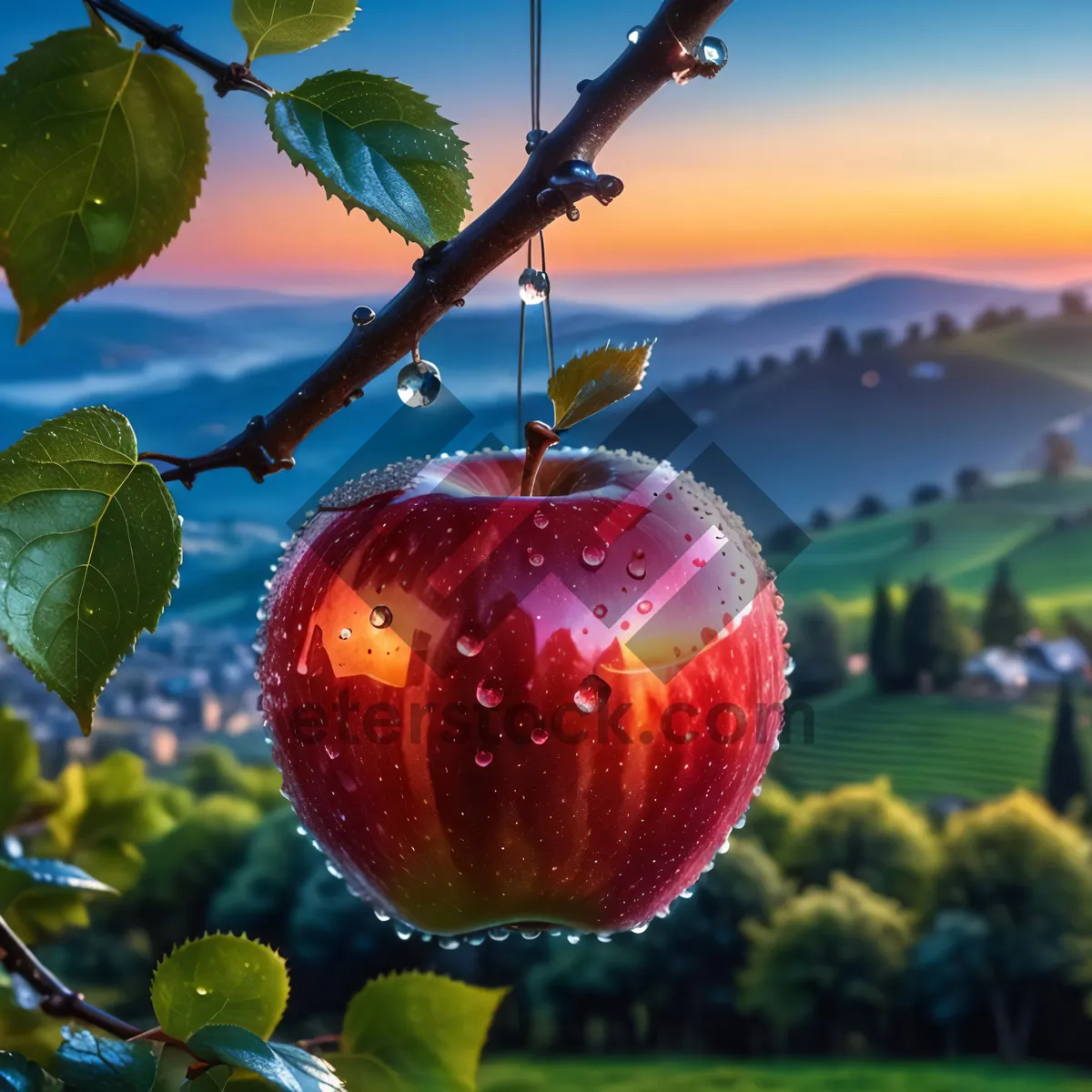 Picture of Fresh, juicy red delicious apple for healthy snack