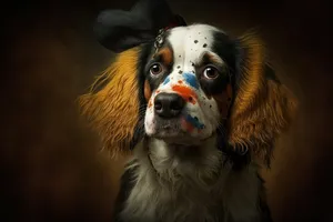 Adorable brown Cocker Spaniel puppy portrait.