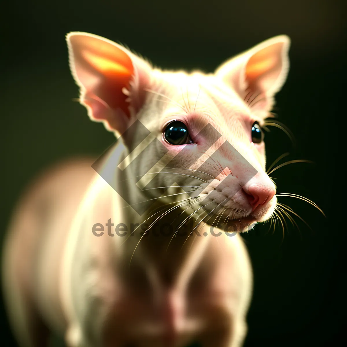 Picture of Curious Kitty Playfully Peering with Whiskers