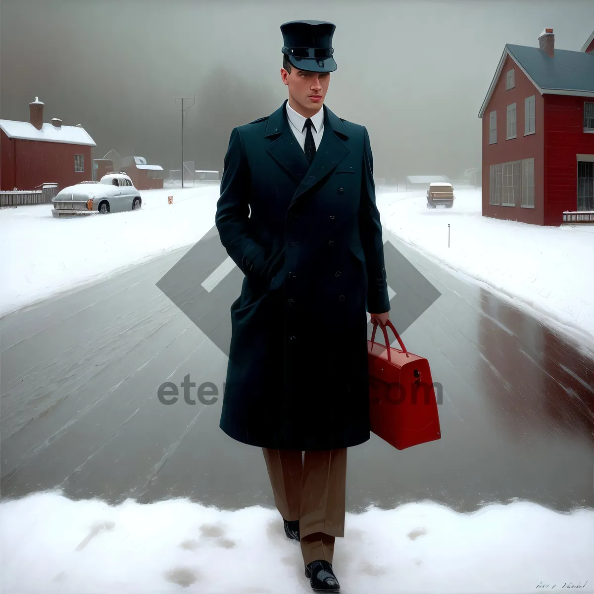 Picture of Winter Businessman With Shovel: The Brisk Business