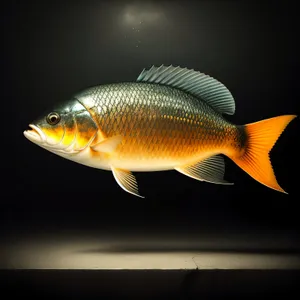 Colorful Sunfish Swimming in Aquarium