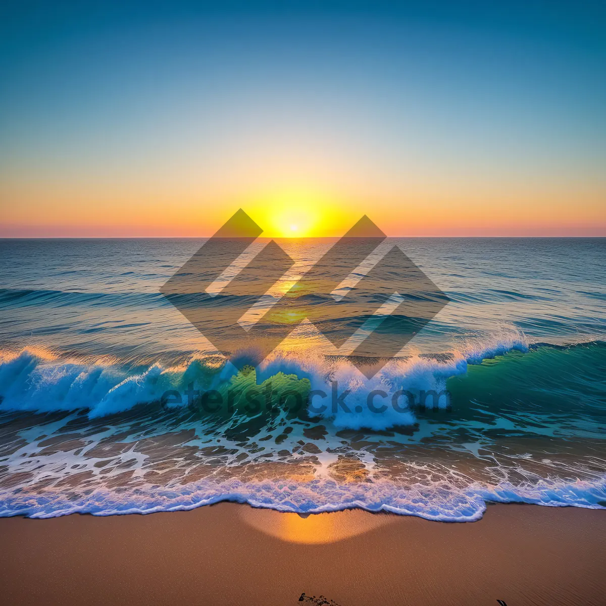 Picture of Serene Sunset Over Tropical Beach Paradise