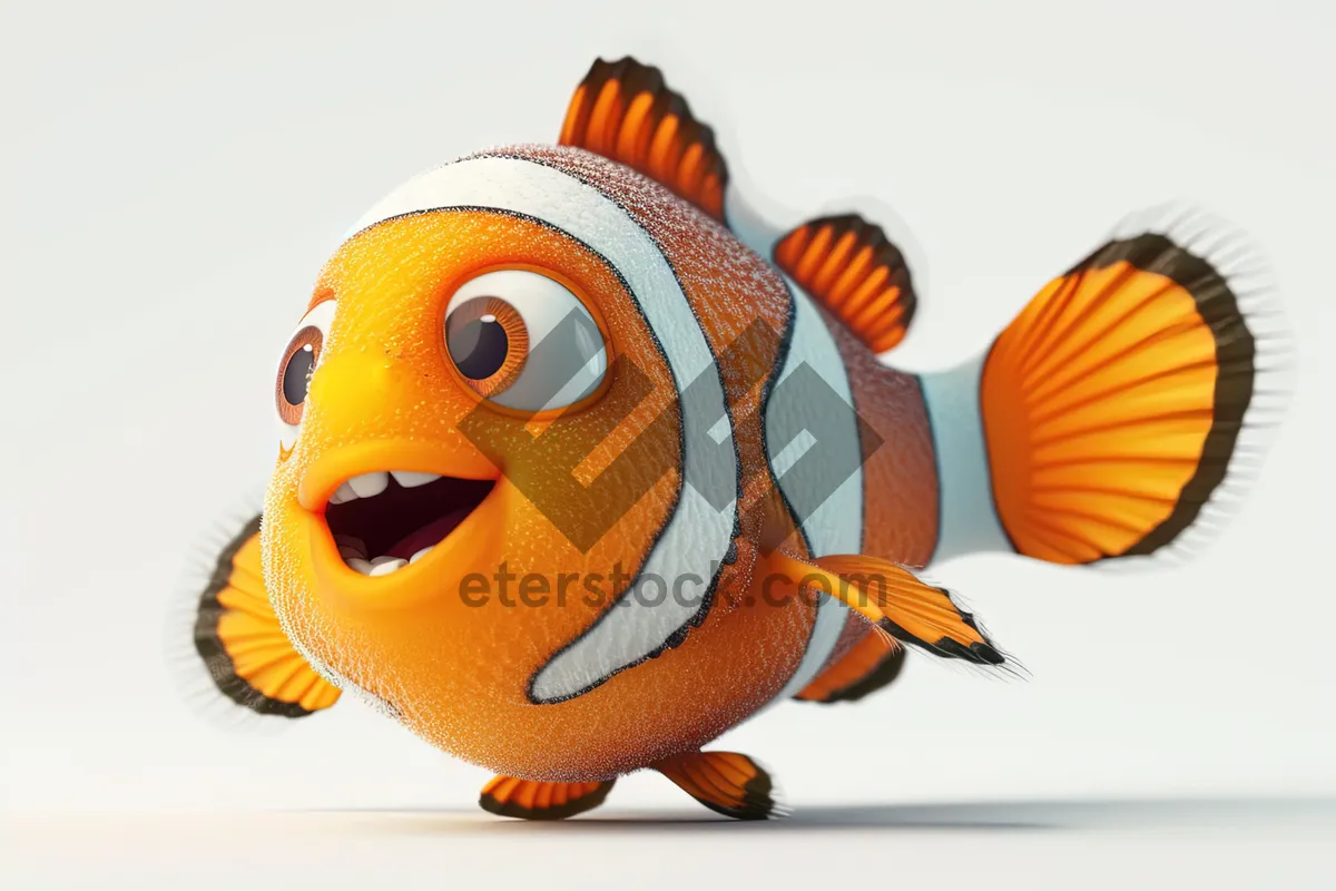 Picture of Cartoon fish in the seawater.