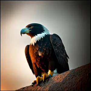 Majestic Falcon in Flight: Wild Predator with Sharp Beak