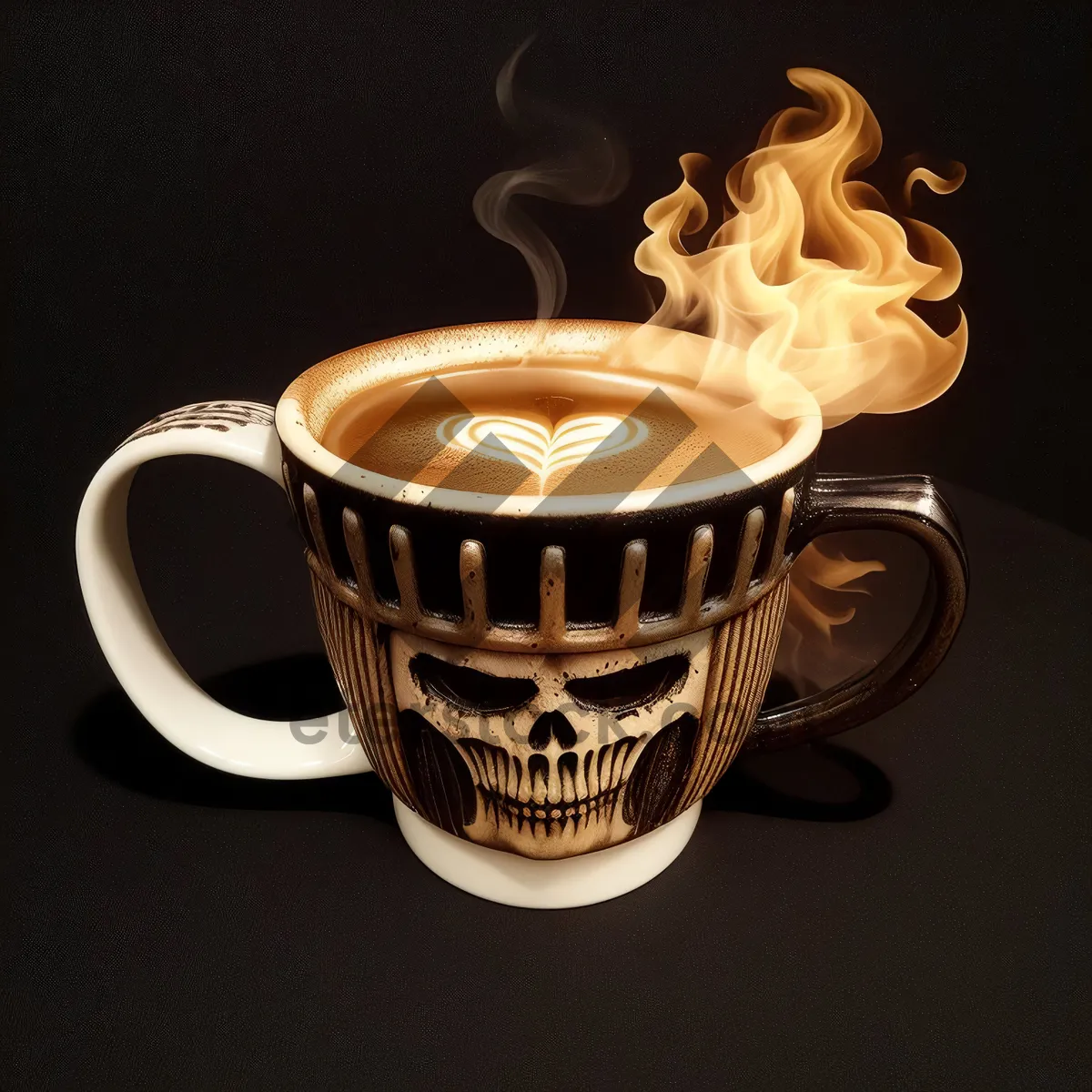 Picture of Steamy Espresso in Coffee Mug with Saucer