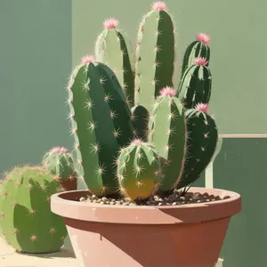 Prickly Desert Flora: Cactus Plant Blooming