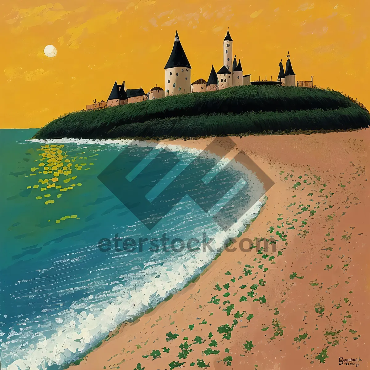 Picture of Sandy Beach Bliss: A Sun-Kissed Tropical Paradise