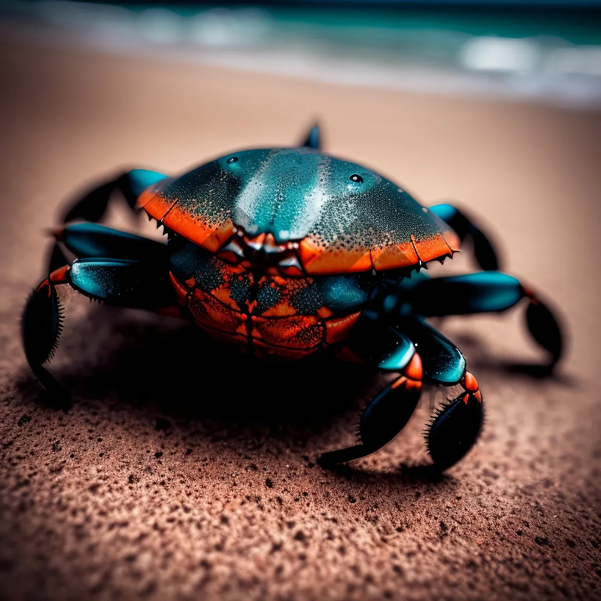 Picture of Slow-moving hermit crab finds shell among crustaceans and turtle.