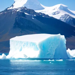 Snowy Peak Reflections on Arctic Ocean