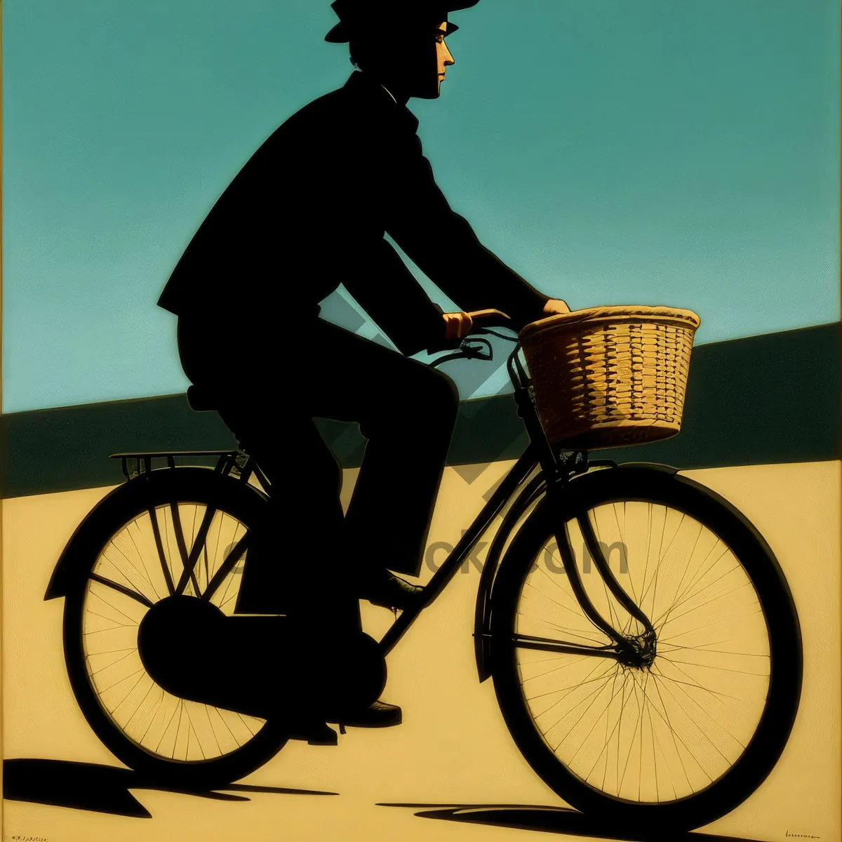 Picture of Speedy Cyclist on a Bicycle