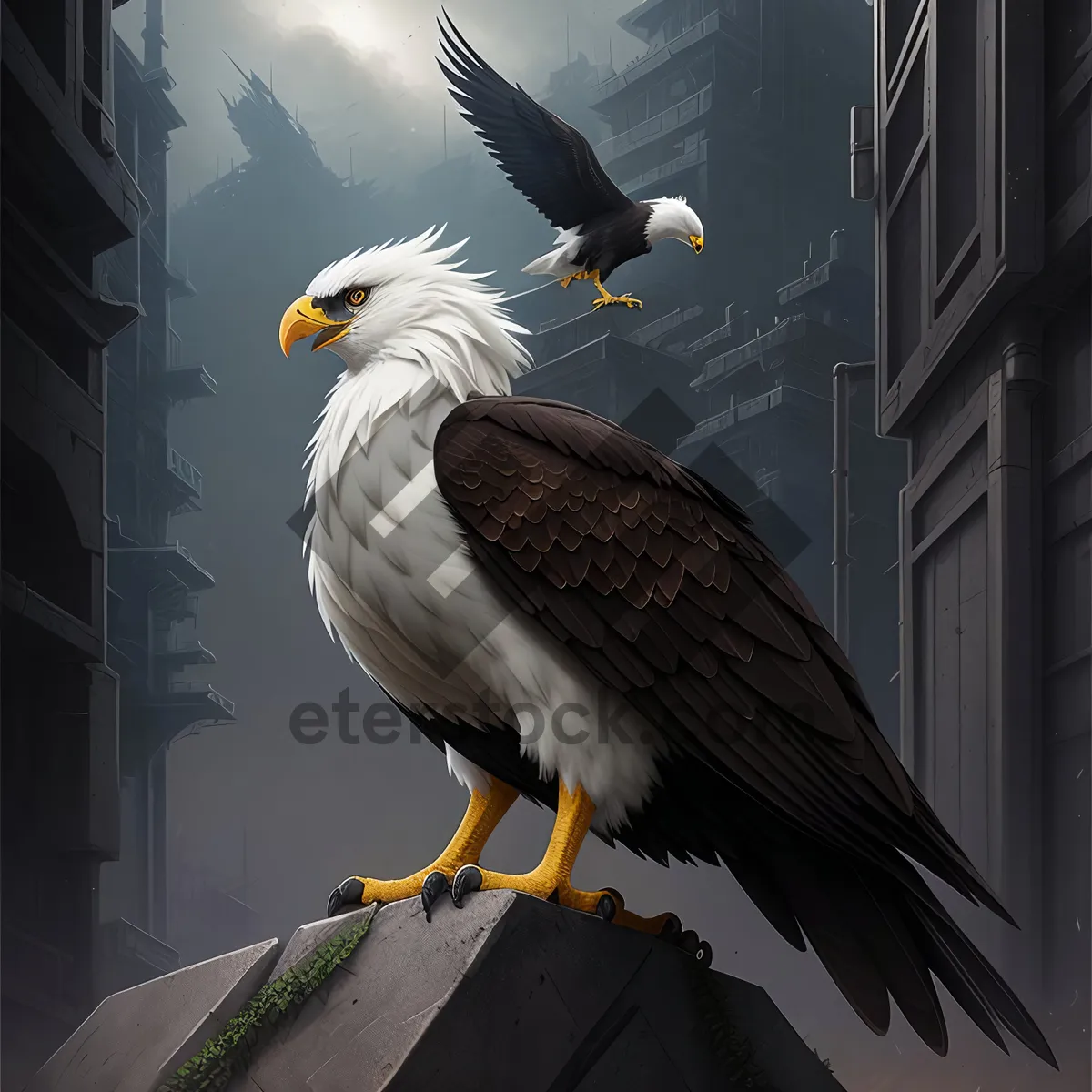 Picture of Majestic Hunter: Bald Eagle Soaring with Power