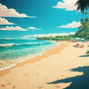 Serene Seascape on a Tropical Beach