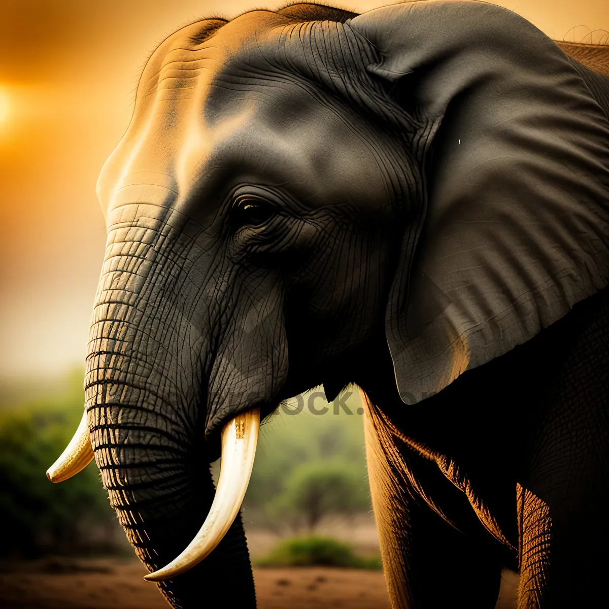 Picture of South African Elephant: Majestic Pachyderm in National Park