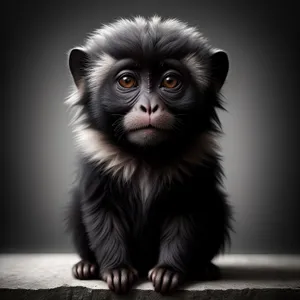 Cute Baby Monkey Portrait in the Zoo