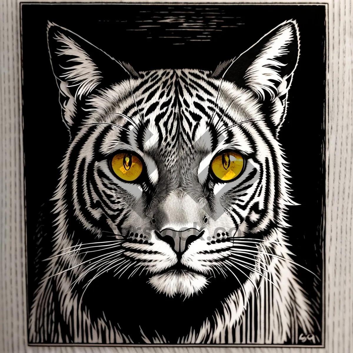 Picture of Fierce Tiger Cat Roars Amidst Striking Stripes