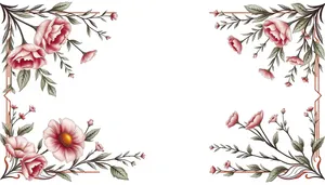 Floral Silhouette Graphic Art Decoration Leaf Branch