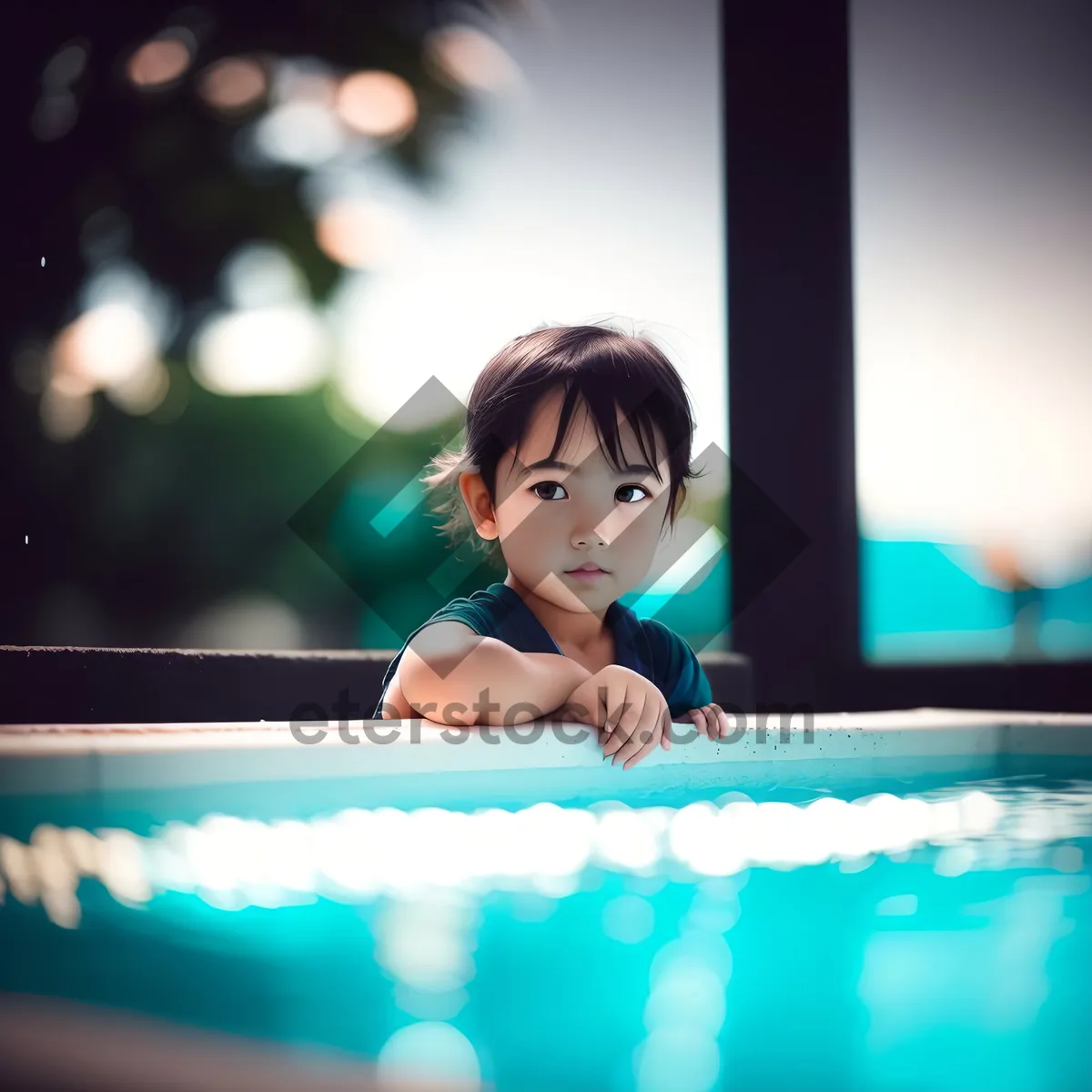 Picture of Happy Child Smiling in Indoor Tub