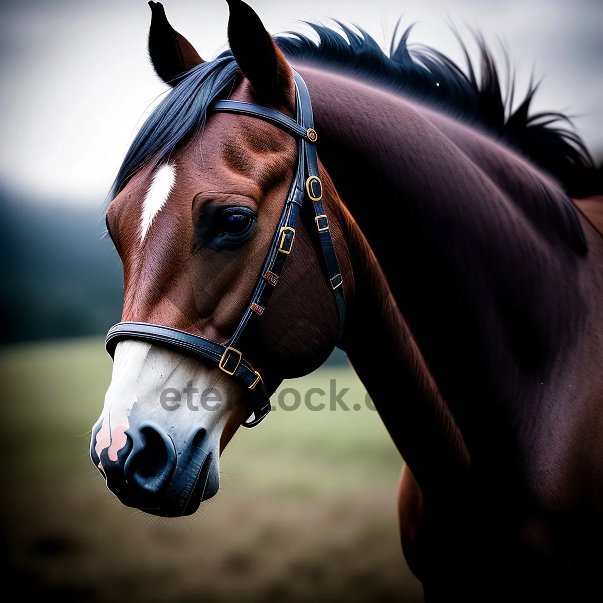 Picture of Majestic Thoroughbred Stallion in Bridle