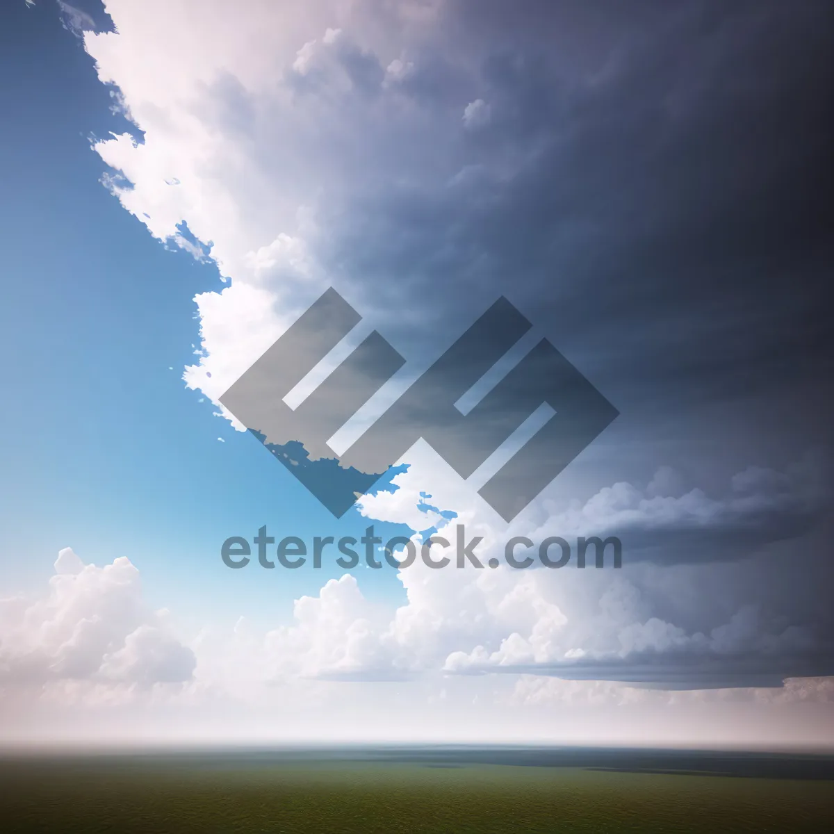 Picture of Vibrant Summer Sky with Fluffy Clouds