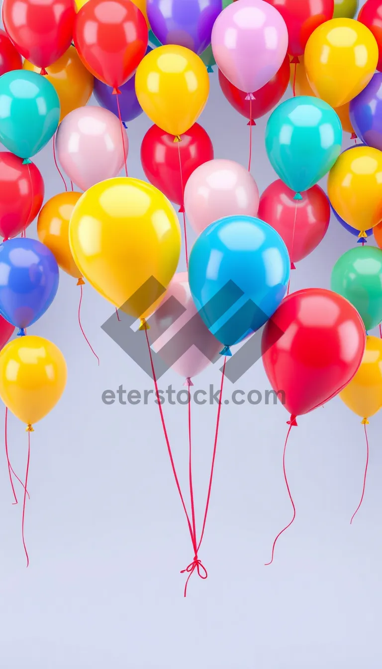 Picture of Colorful party balloons floating in the air