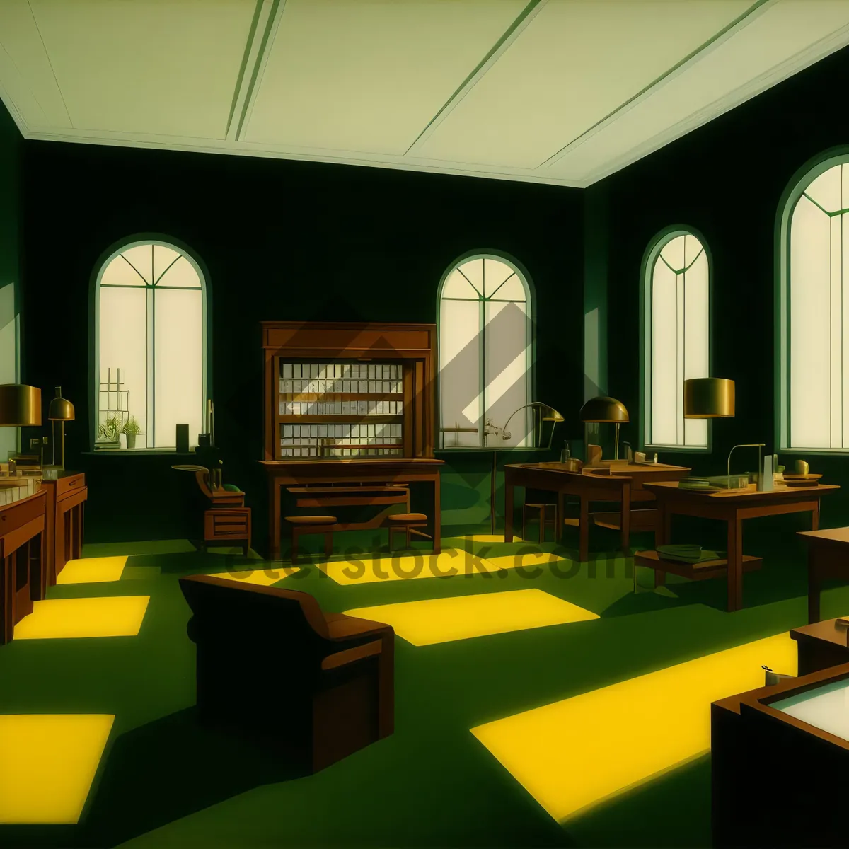 Picture of Modern restaurant interior design with luxury furniture and lighting