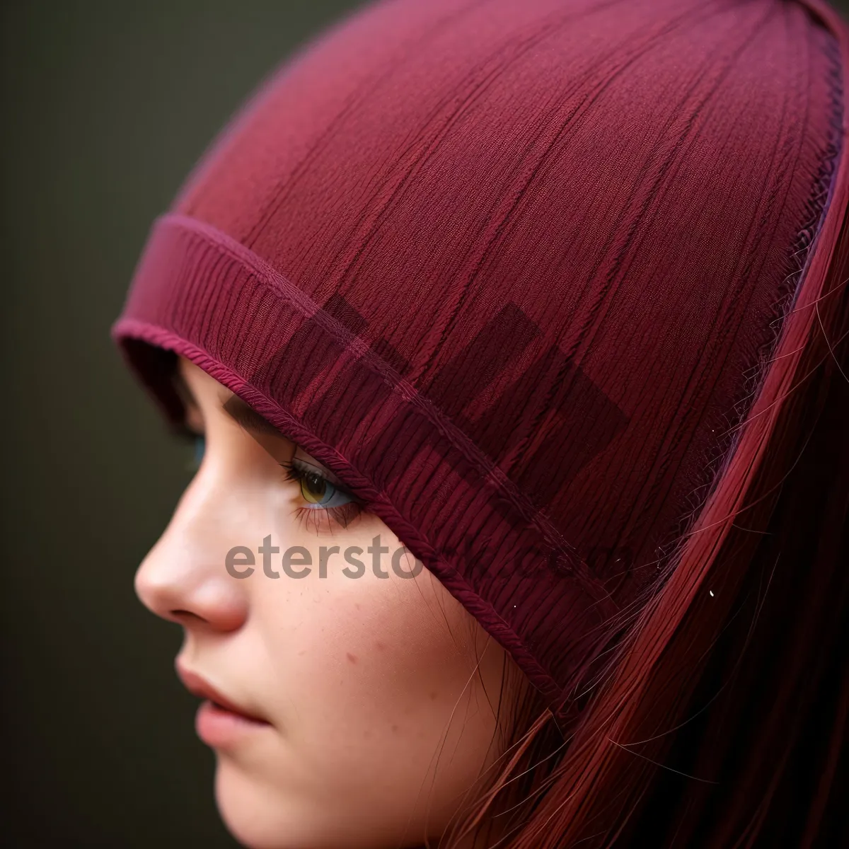 Picture of Smiling Lady with Stylish Hat and Captivating Eyes