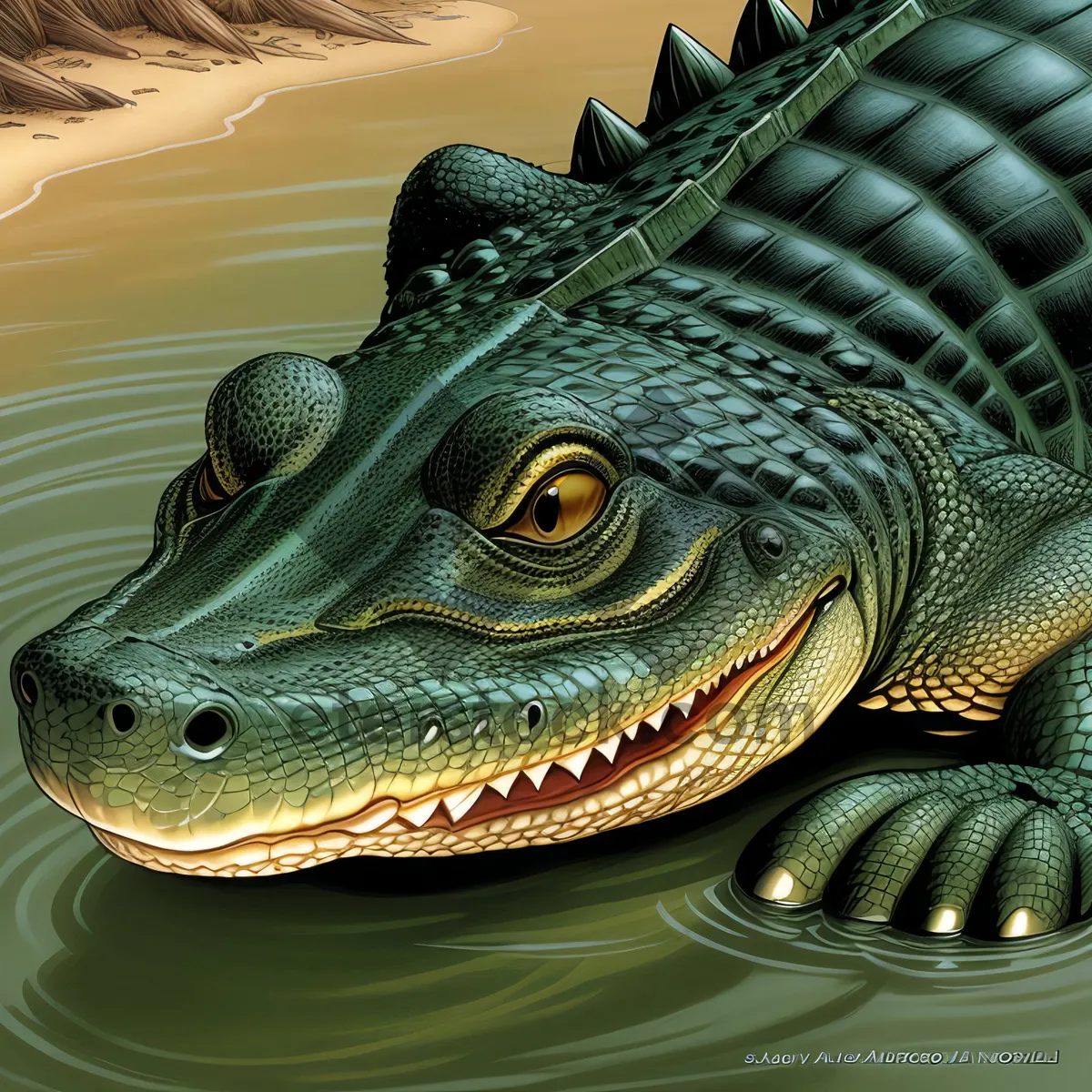 Picture of Stunning Water Wildlife: Majestic Alligator