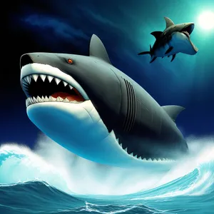 Shark's Flight: Majestic Ocean Predator in the Sky