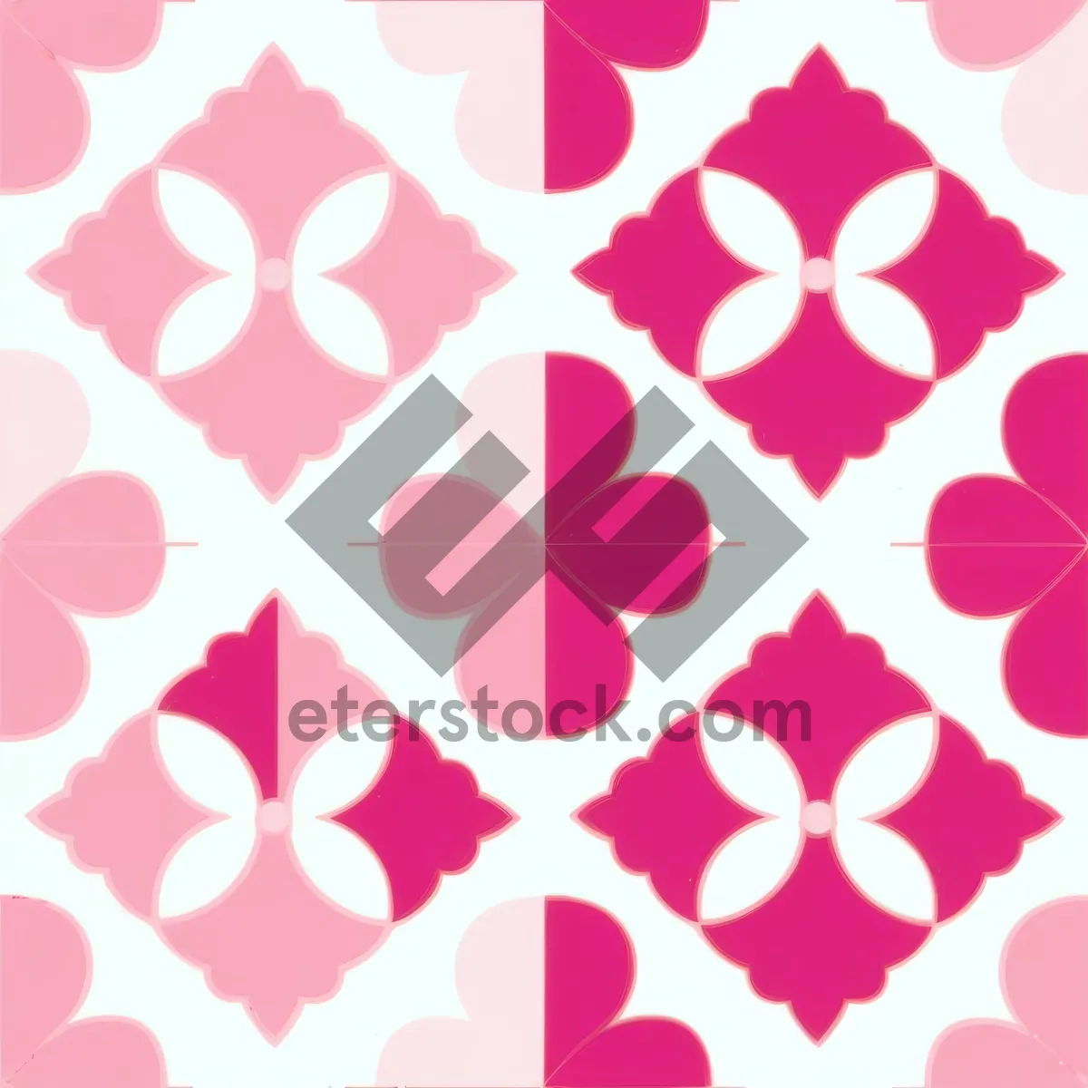 Picture of Floral Mosaic Damask Wallpaper: Retro Decorative Art Design