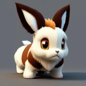Fluffy Bunny Toy - Cute Domestic Rabbit Image