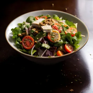 Fresh vegetable salad with delicious gourmet dressing.