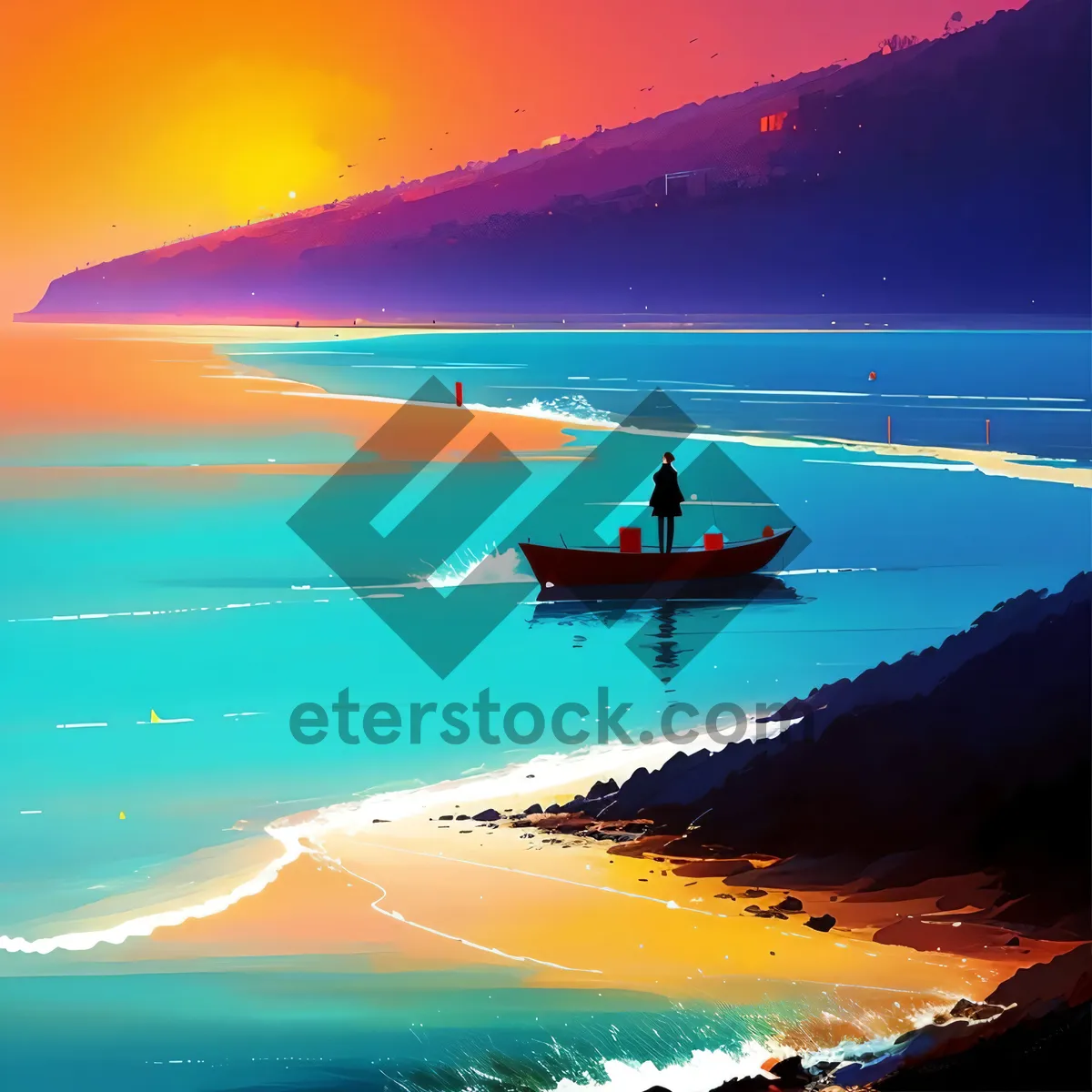 Picture of Serene Sunset Over Tropical Beach