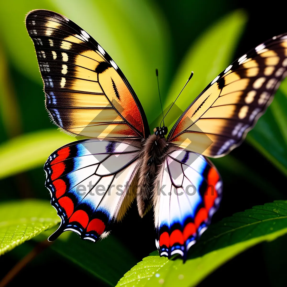 Picture of Colorful Monarch Butterfly Resting on Flower