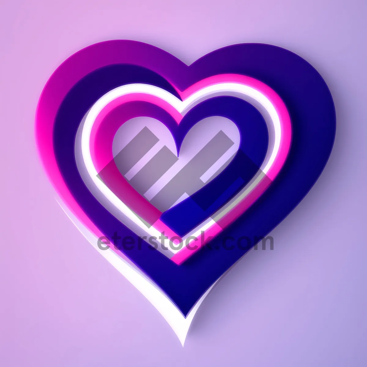 Picture of Colorful Heart Graphic Art Icon - Mystic Love Symbol
