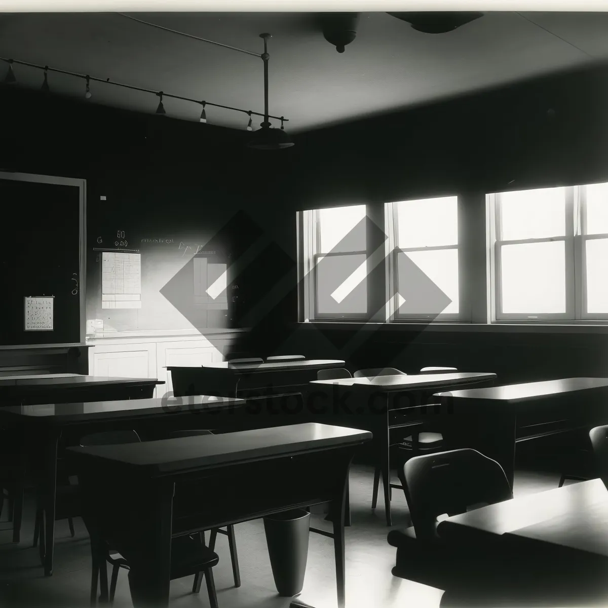 Picture of Modern Classroom Interior with Stylish Furniture Setup