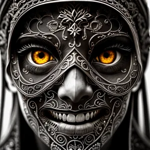 Mysterious Venetian Masquerade Mask with Intricate Eye Decor