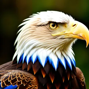 Wild Bald Eagle with Piercing Yellow Eyes