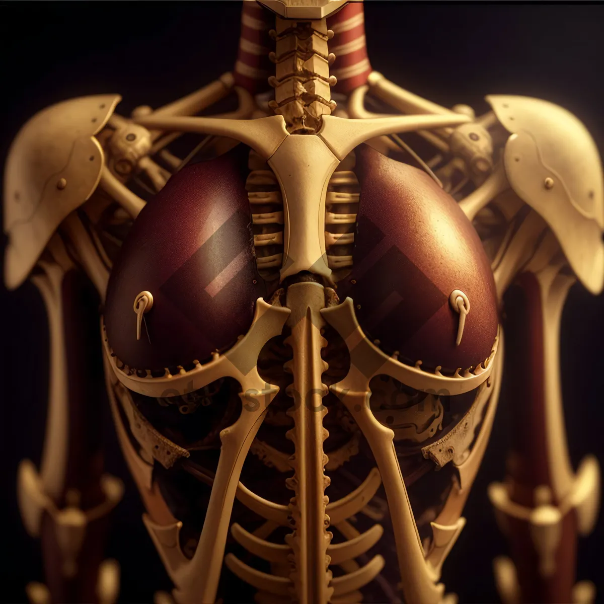 Picture of Anatomical Skeleton Body Armor Protection: 3D X-Ray Image