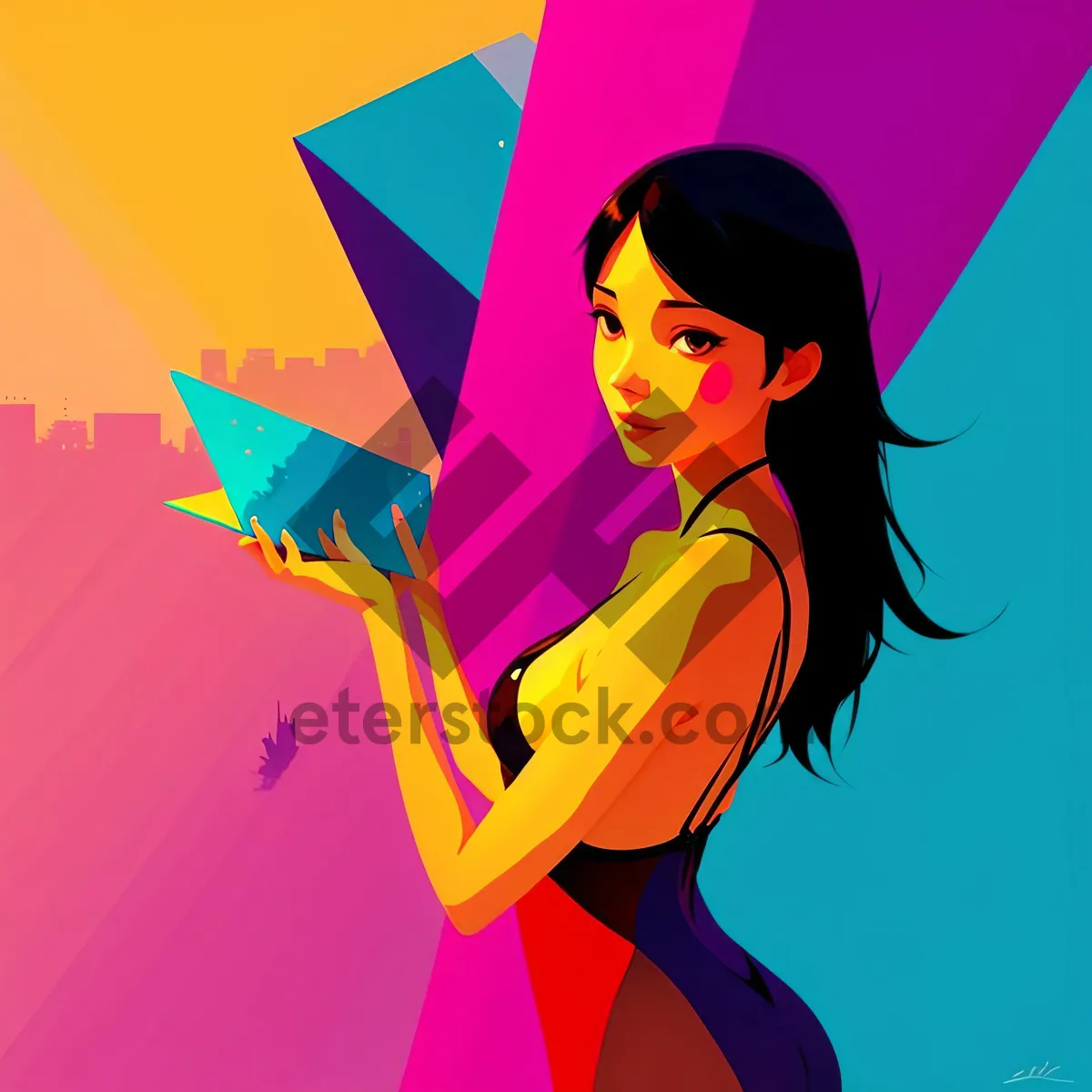 Picture of Lively Fashion Cartoon - Alluring Person Art